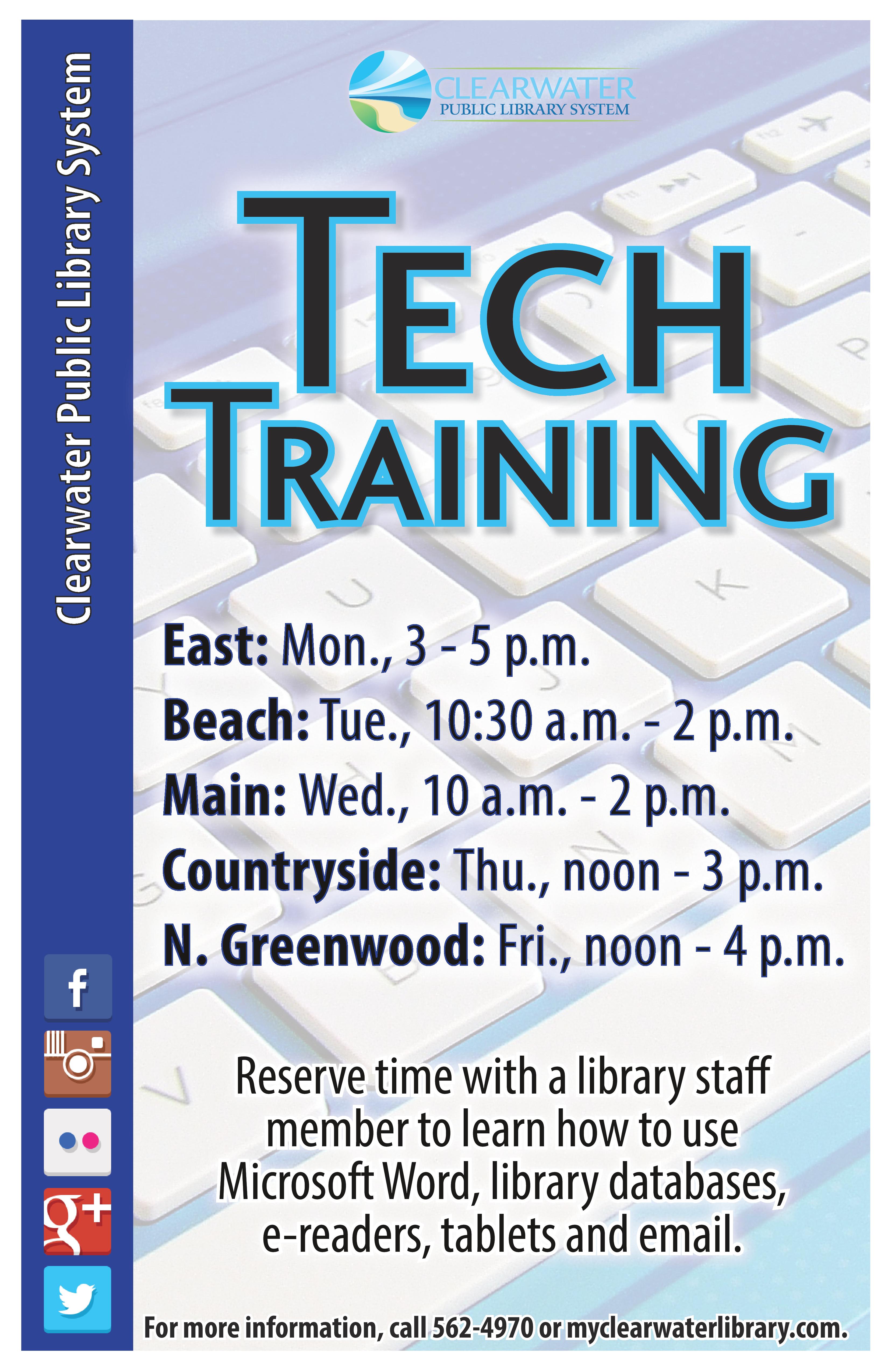 Learn how to use Microsoft Word, library databases, e-readers, tablets and email.