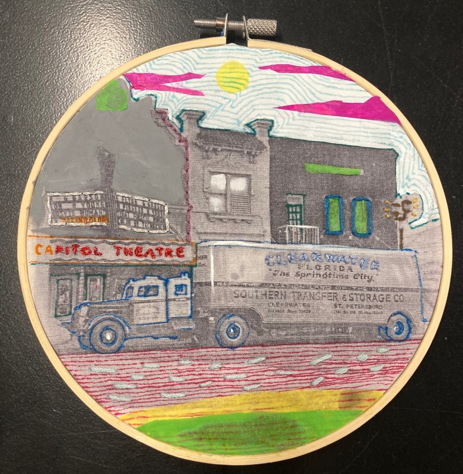Mixed Media Embroidery of Historic Clearwater
