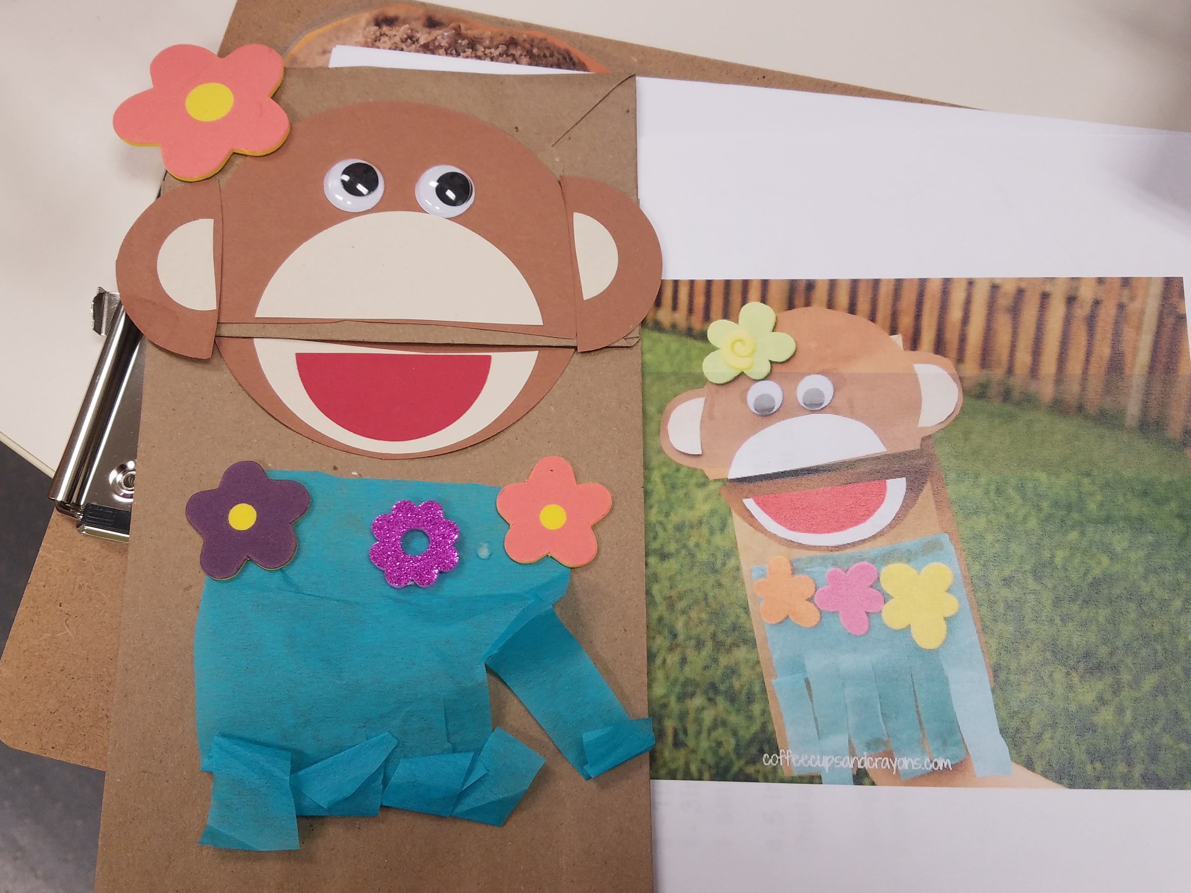 Hula Monkey Paper Bag Craft