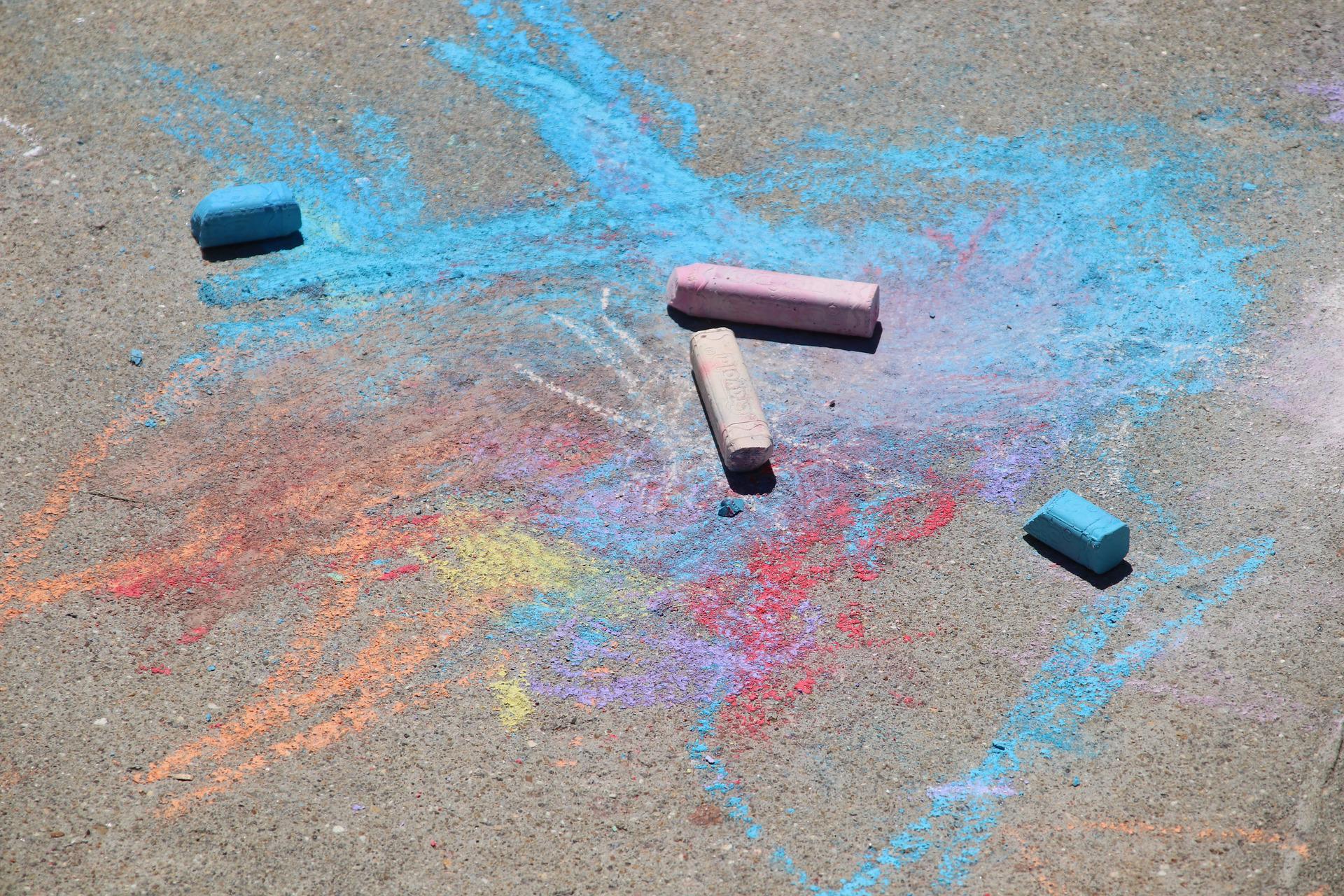 Abstract Sidewalk Chalk Art