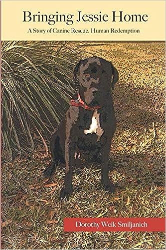 Book cover with Black and White Dog on front
