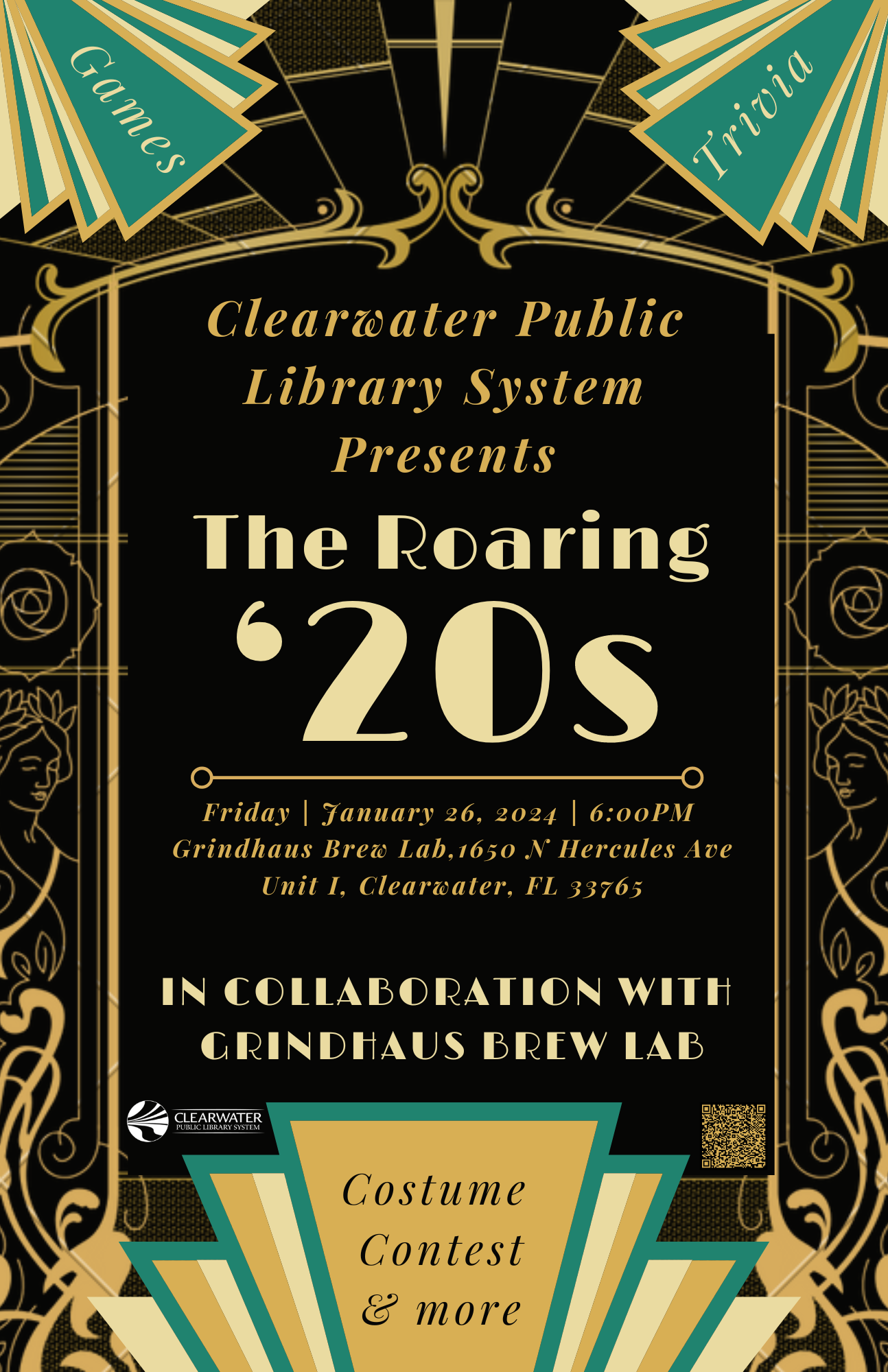 Art Deco themed poster advertising the event