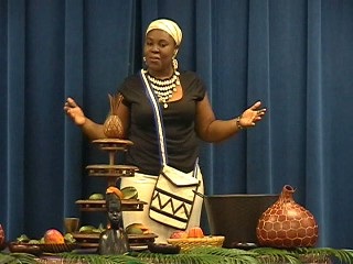 A Nommo Drama actress performing The Chief's Feast.