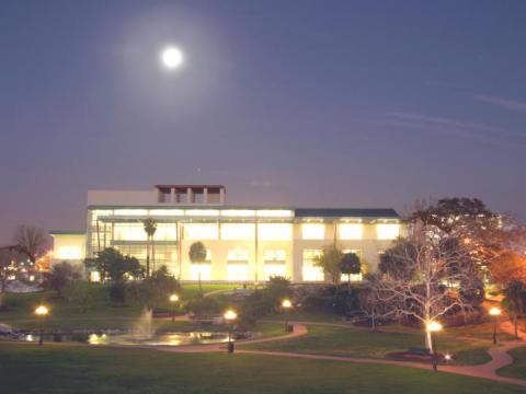 Full moon over the main library in 2004