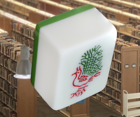 Mahjong Tile in the Library Stacks