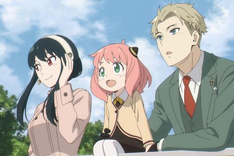 the three main characters of the anime Spy x Family 