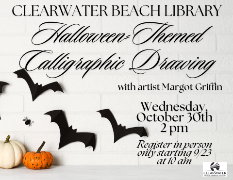 announcement for Halloween Calligraphy with Margot Griffin