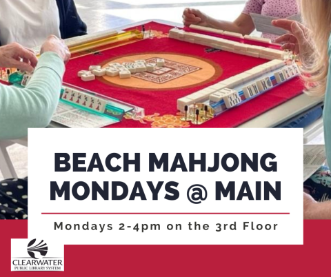 people playing mahjong with announcement of Beach MJ at Main