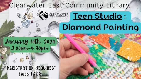 Teen Studio: Diamond Painting; January 10th at 2:00pm, Registration Required ages 13-18 