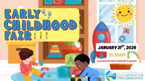 Infants Playing with blocks and car, Early Childhood Fair, January 31st, 2026, 10:30am, No Registration 