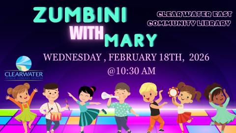 Zumbini with Mary, February 18th, 2026 Kids Dancing across screen, 10:30 am 