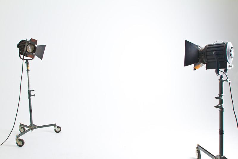 Photography setup with professional lighting tools