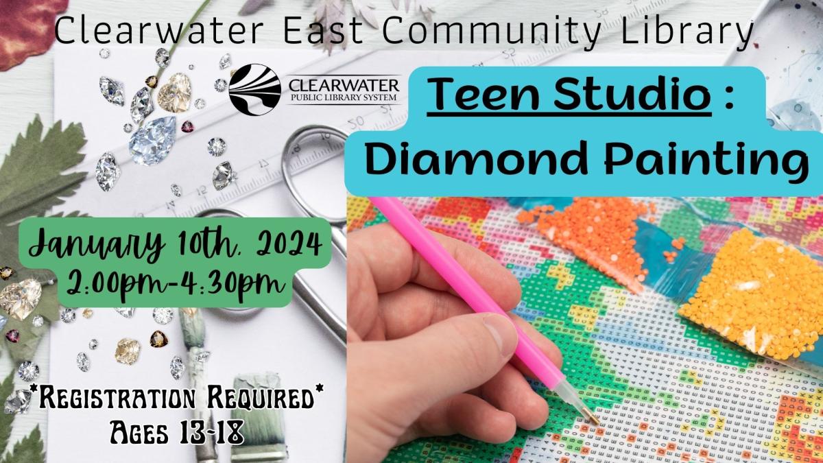 Teen Studio: Diamond Painting; January 10th at 2:00pm, Registration Required ages 13-18 