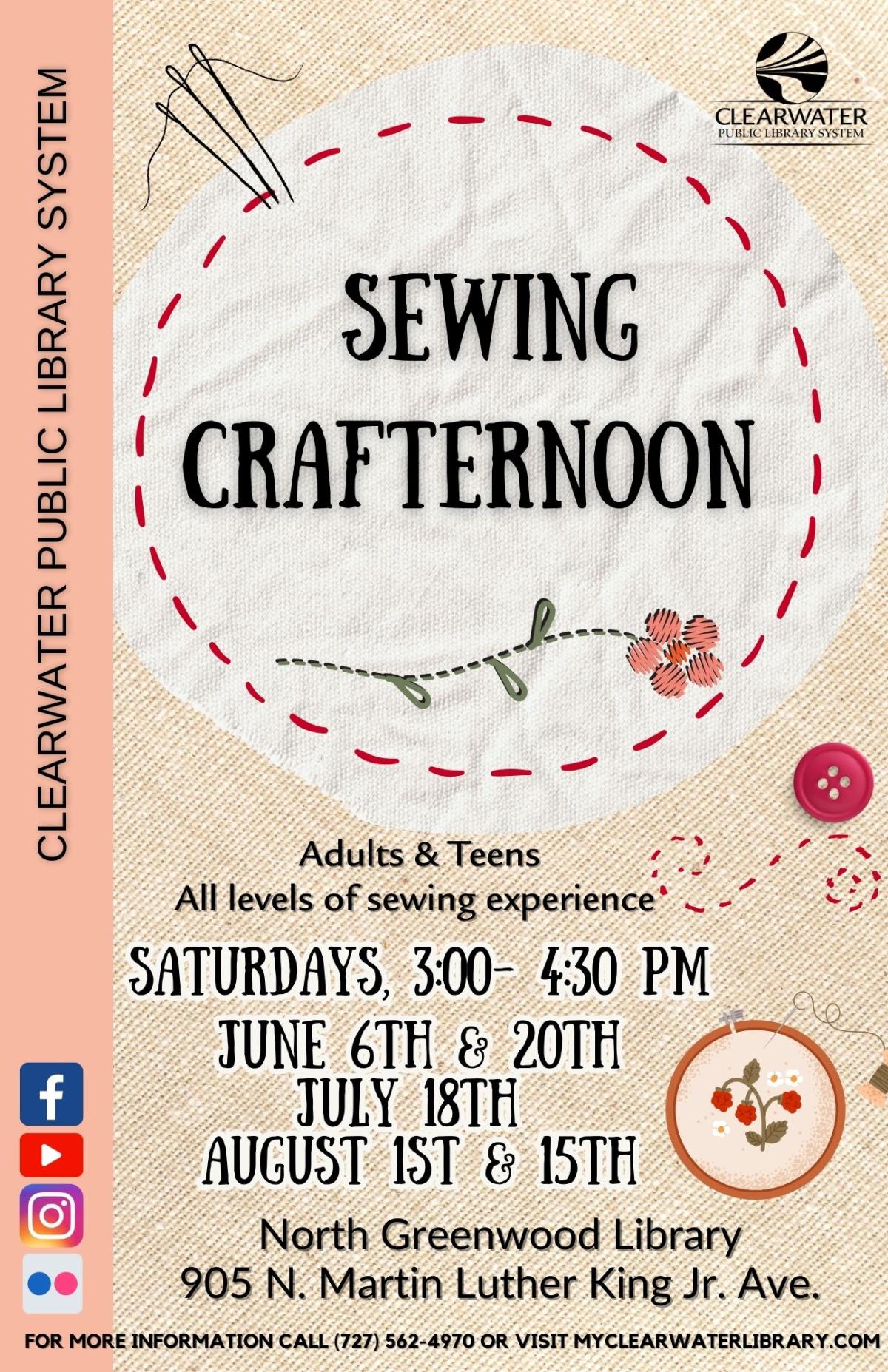 Sewing Crafternoon program flyer